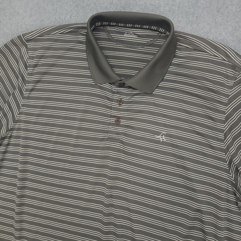 Under Armour Shirt Mens‎ 2XL Gray Striped Polo Golf Performance Loose Fit UA